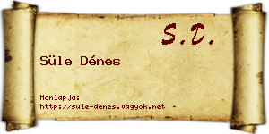 Süle Dénes névjegykártya